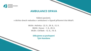 Nepřítomnost ambulance Opava